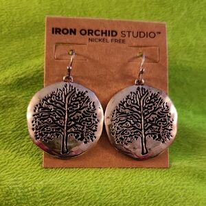 Silver Tree Design Earrings